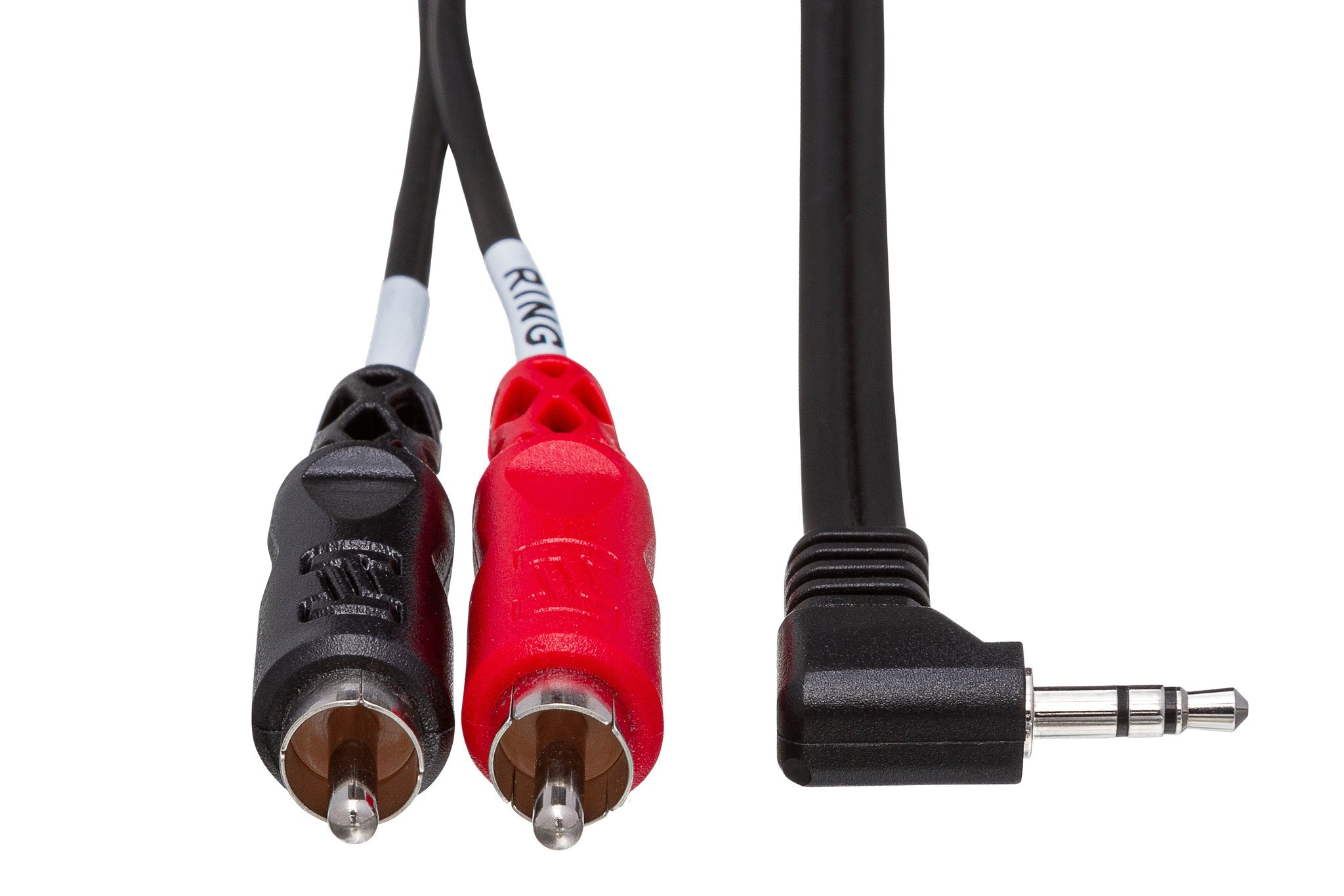 Stereo Breakout, Right-angle 3.5 mm TRS to Dual RCA - Front