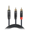 15' Ft High Performance 3.5mm 1/8” Mini TRS to Dual RCA-M Unbalanced Y-Cable