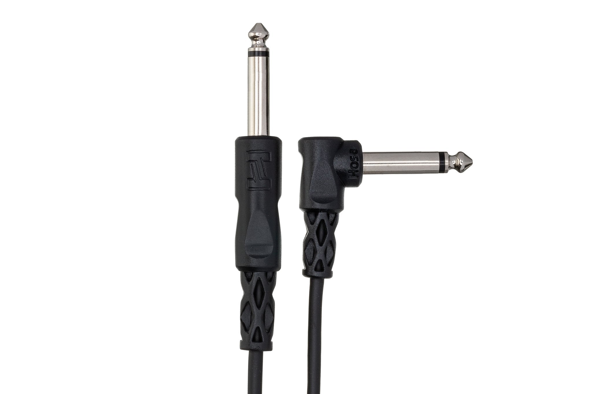 Unbalanced Interconnect, 1/4 in TS to Right-angle 1/4 in TS - Connector