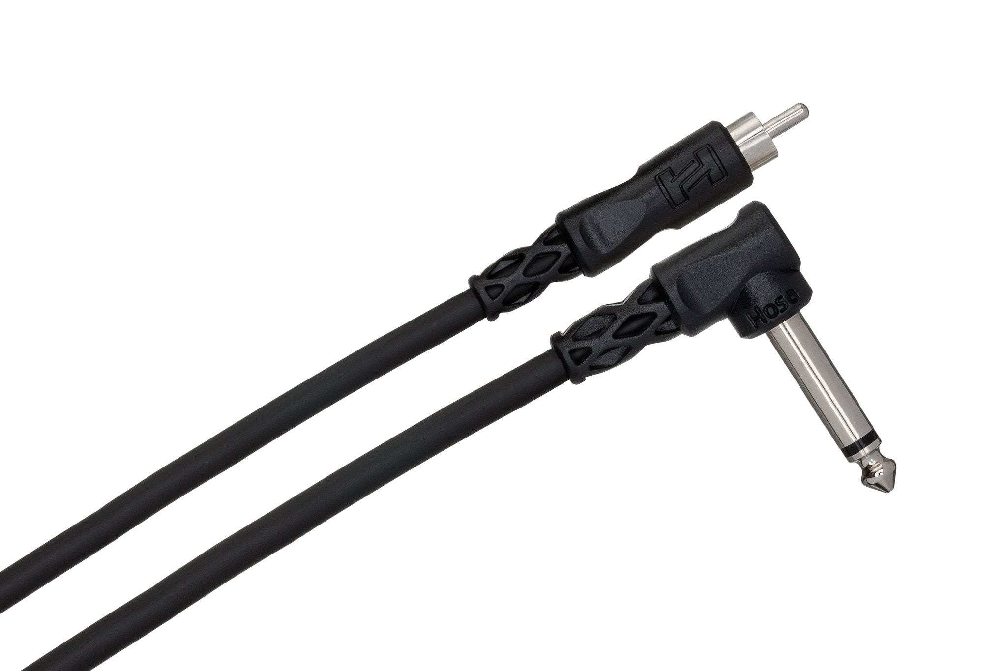 Unbalanced Interconnect, Right-angle 1/4 in TS to RCA, 3 ft - Angle