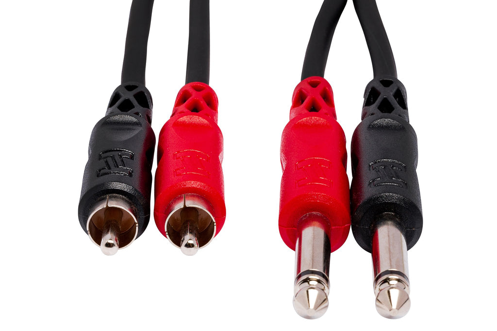 Stereo Interconnect, Dual 1/4 in TS to Dual RCA - Front