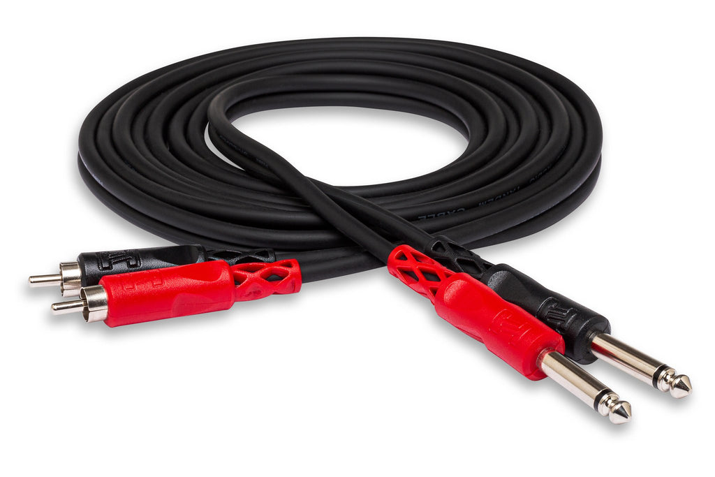 Stereo Interconnect, Dual 1/4 in TS to Dual RCA - Full