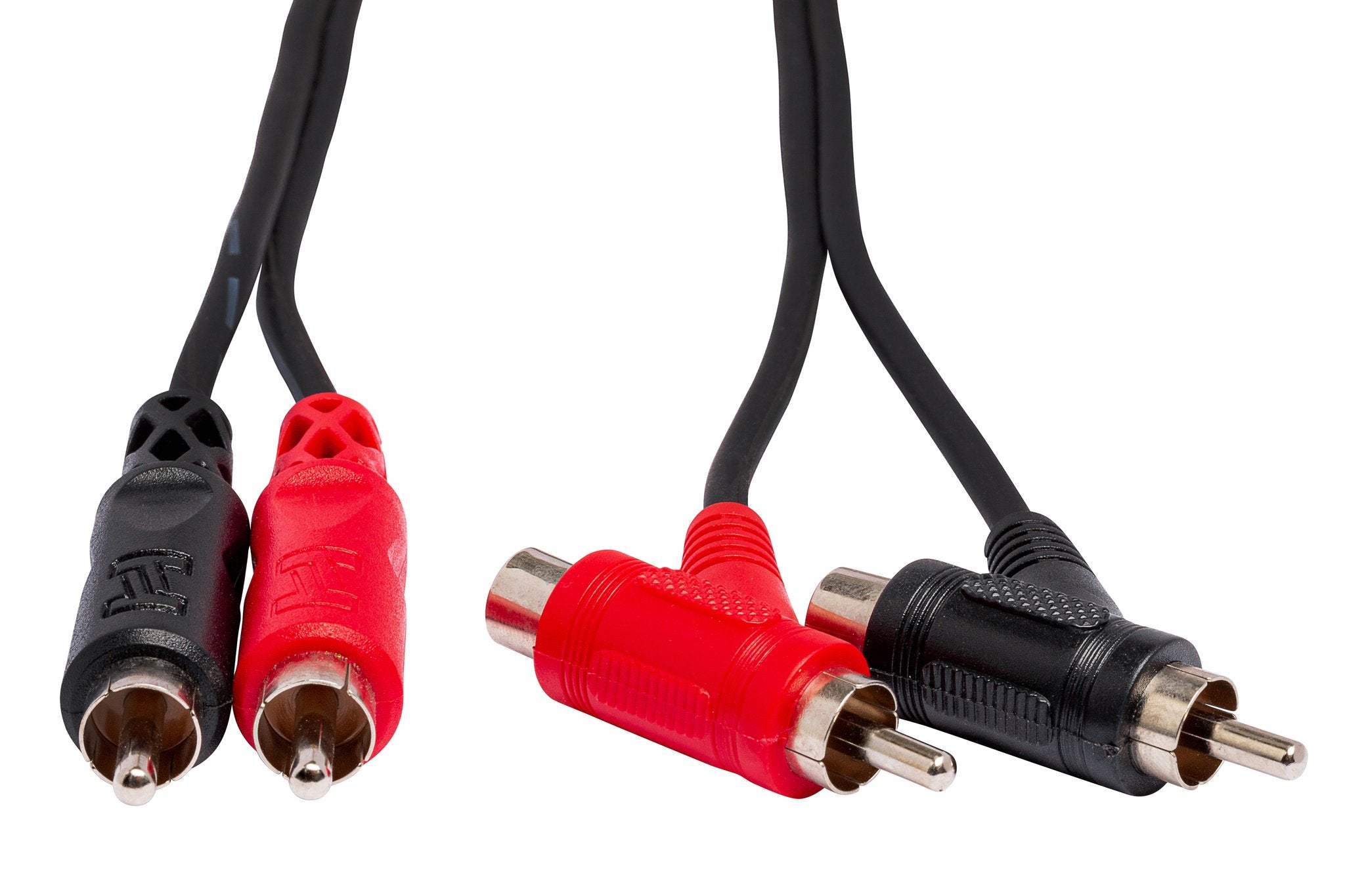 Stereo Interconnect, Dual RCA to Dual Piggyback RCA - Front