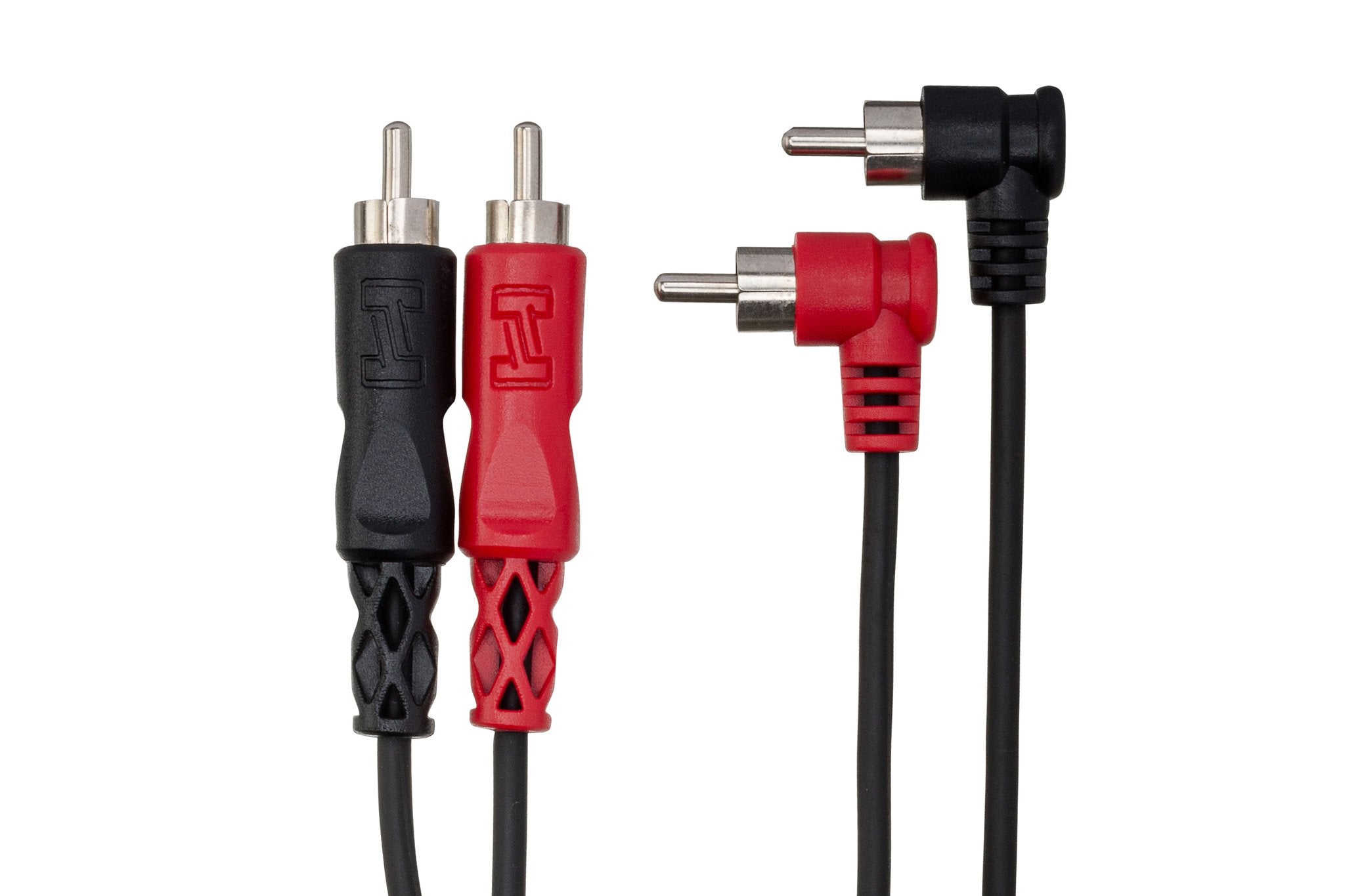 Stereo Interconnect, Dual RCA to Dual Right-angle RCA - Connector