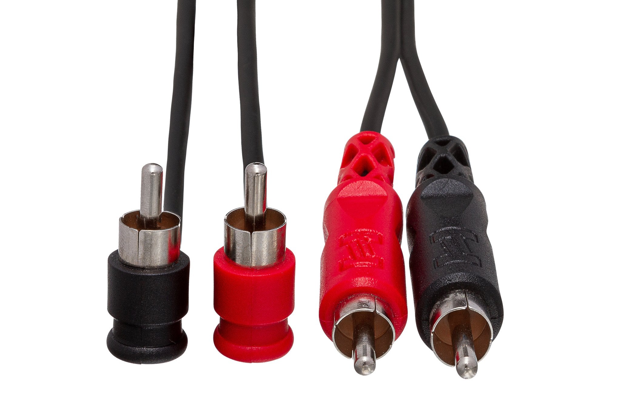 Stereo Interconnect, Dual RCA to Dual Right-angle RCA - Front