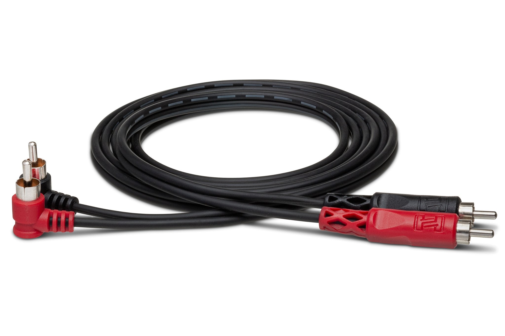 Stereo Interconnect, Dual RCA to Dual Right-angle RCA - Full