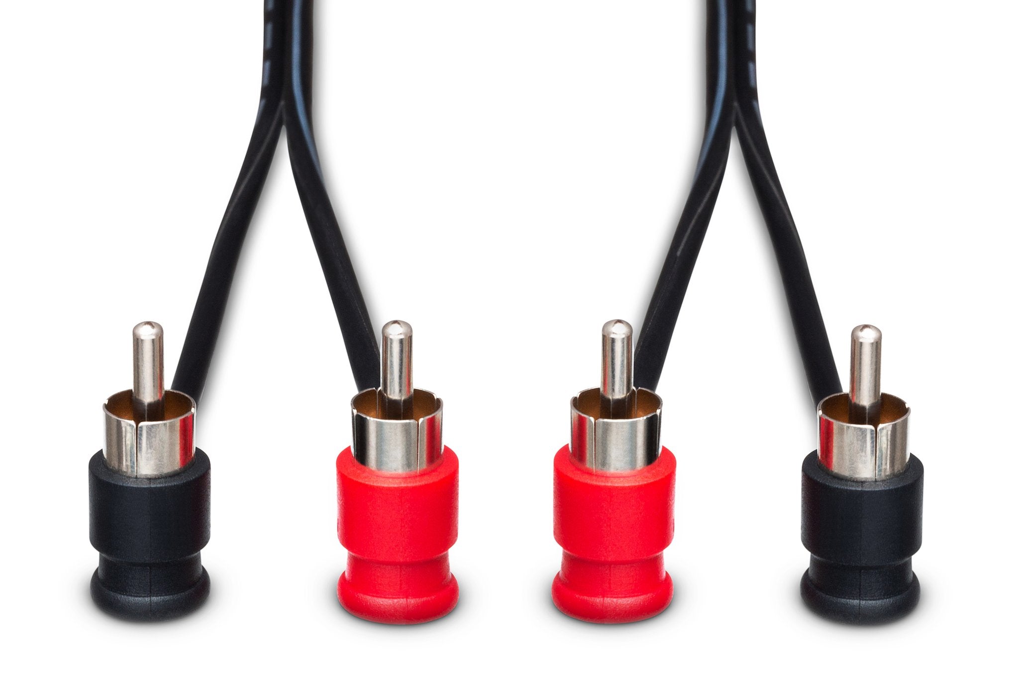 Stereo Interconnect, Dual Right-angle RCA to Same - Front