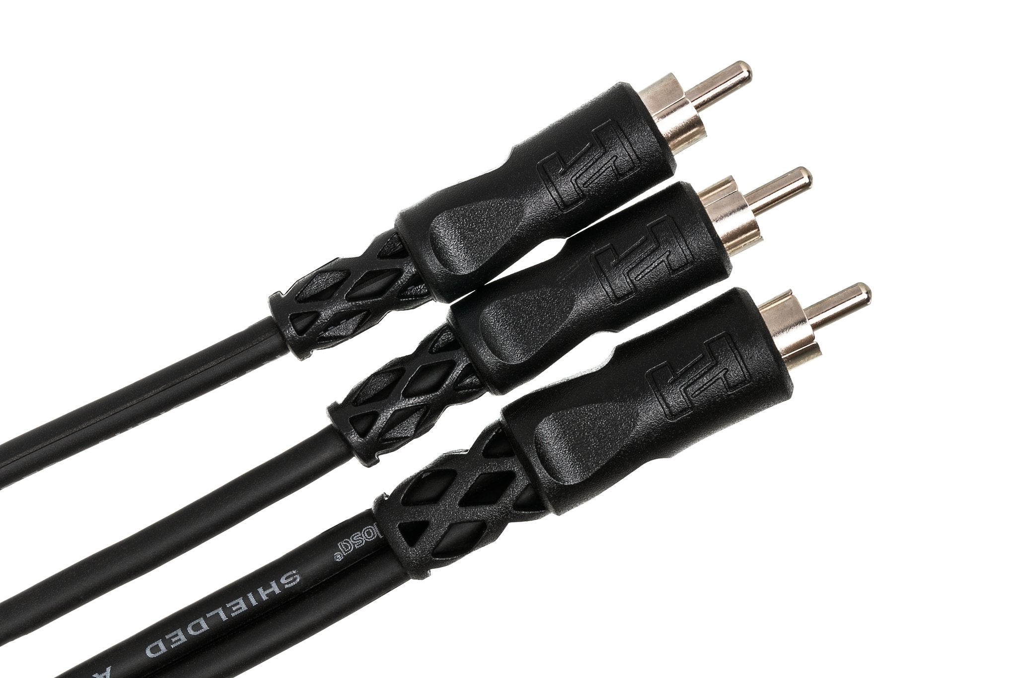 Y Cable, RCA to Dual RCA, 3 ft - Angle