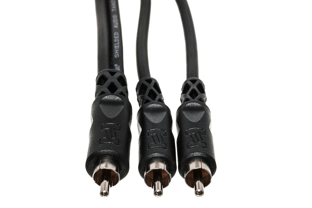 Y Cable, RCA to Dual RCA, 3 ft - Front