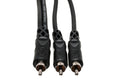 Y Cable, RCA to Dual RCA, 3 ft - Front