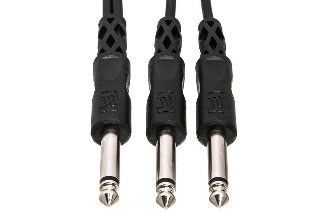 Y Cable, 1/4 in TS to Dual 1/4 in TS - Front