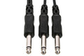 Y Cable, 1/4 in TS to Dual 1/4 in TS - Front