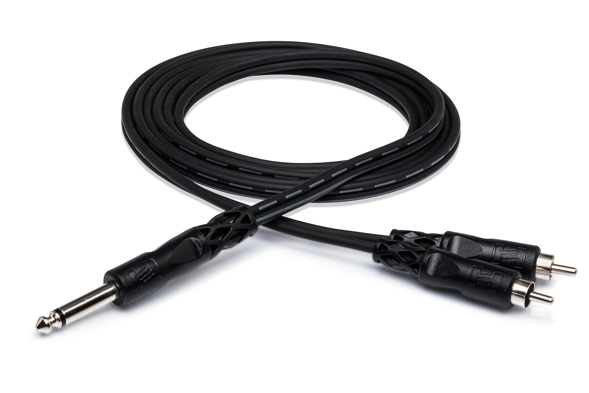 Y Cable, 1/4 in TS to Dual RCA - Full