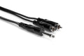 Y Cable, 1/4 in TS to Dual RCA - RGB 2400