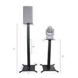 Pair of Black Moving Head or Lighting Speaker Totem DJ Stand with Carrying Bags by Humpter