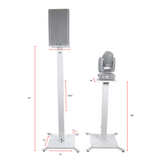 Pair of White Moving Head or Lighting Speaker Totem DJ Stand with Carrying Bags by Humpter