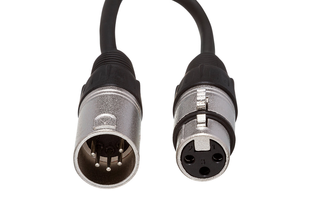 DMX512 Adapter, XLR5M to XLR3F, 6 in - Front