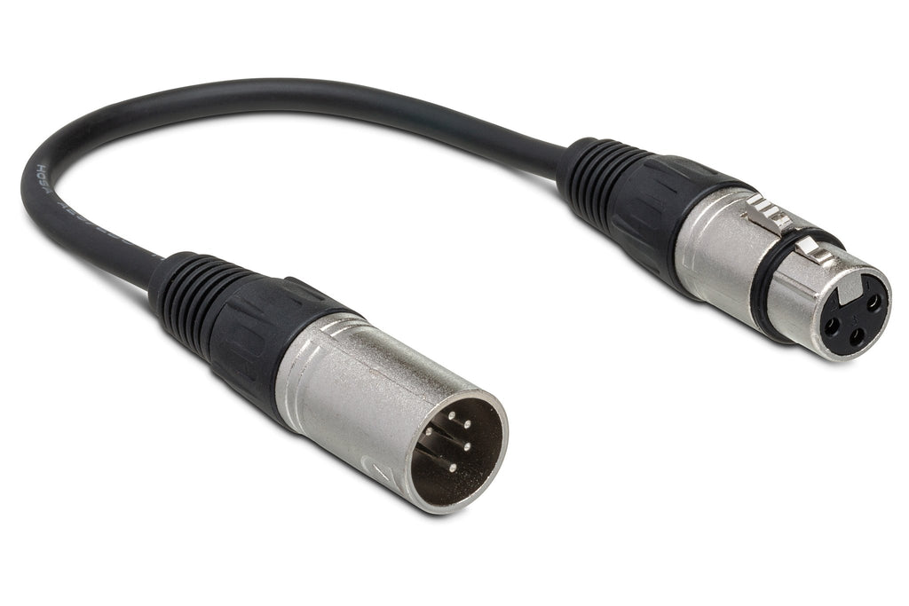 DMX512 Adapter, XLR5M to XLR3F, 6 in - Full