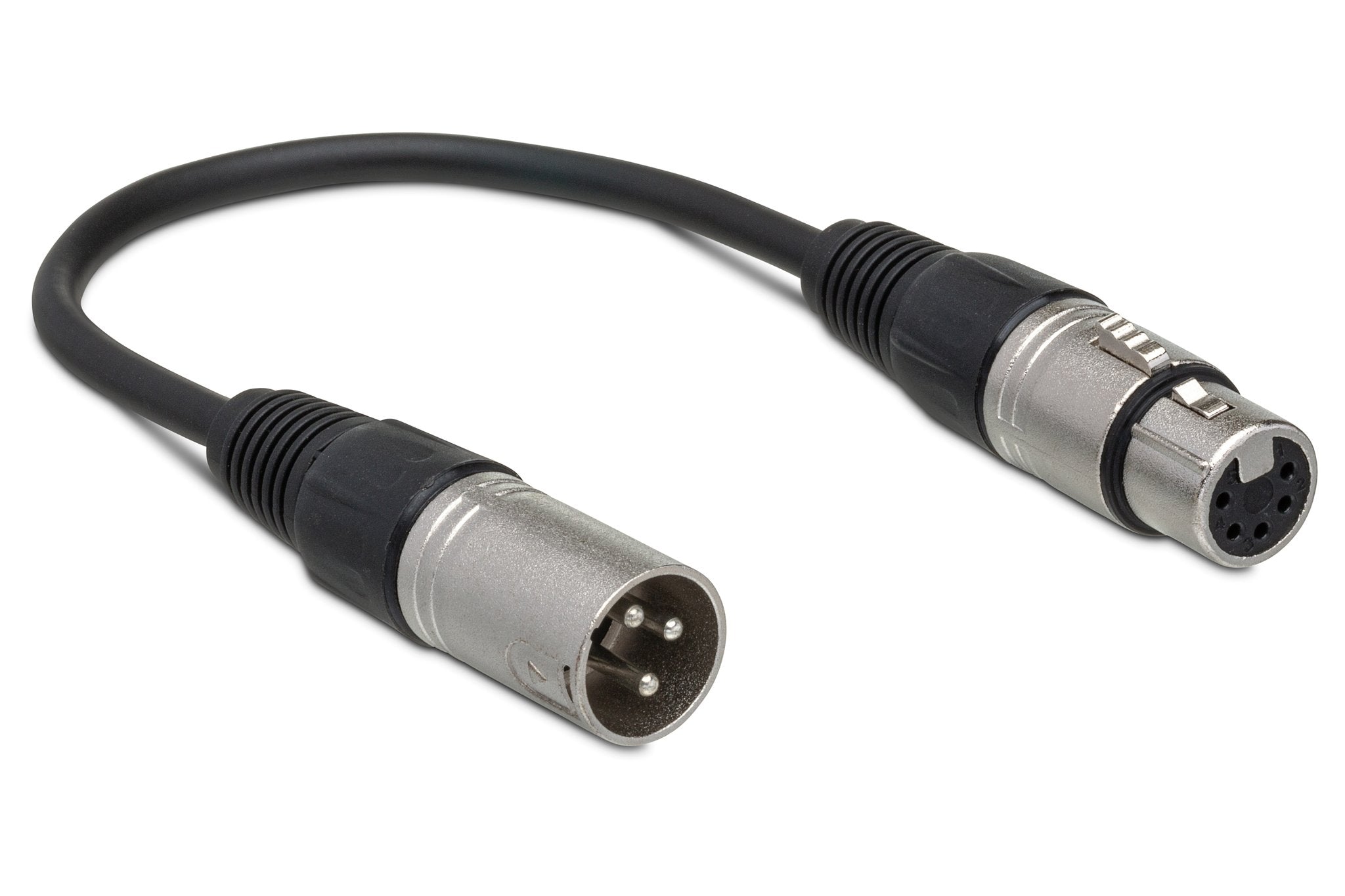 DMX512 Adapter, XLR3M to XLR5F, 6 in - Full