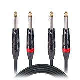 5' Ft. High Performance 1/4” TS Male to Dual 1/4” TS Male Unbalanced Audio Cable