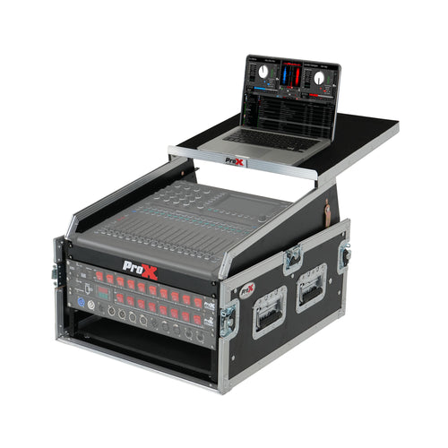 13U Top Mixer 6U Front Rack Combo Flight Case with Removable Sliding Laptop Shelf