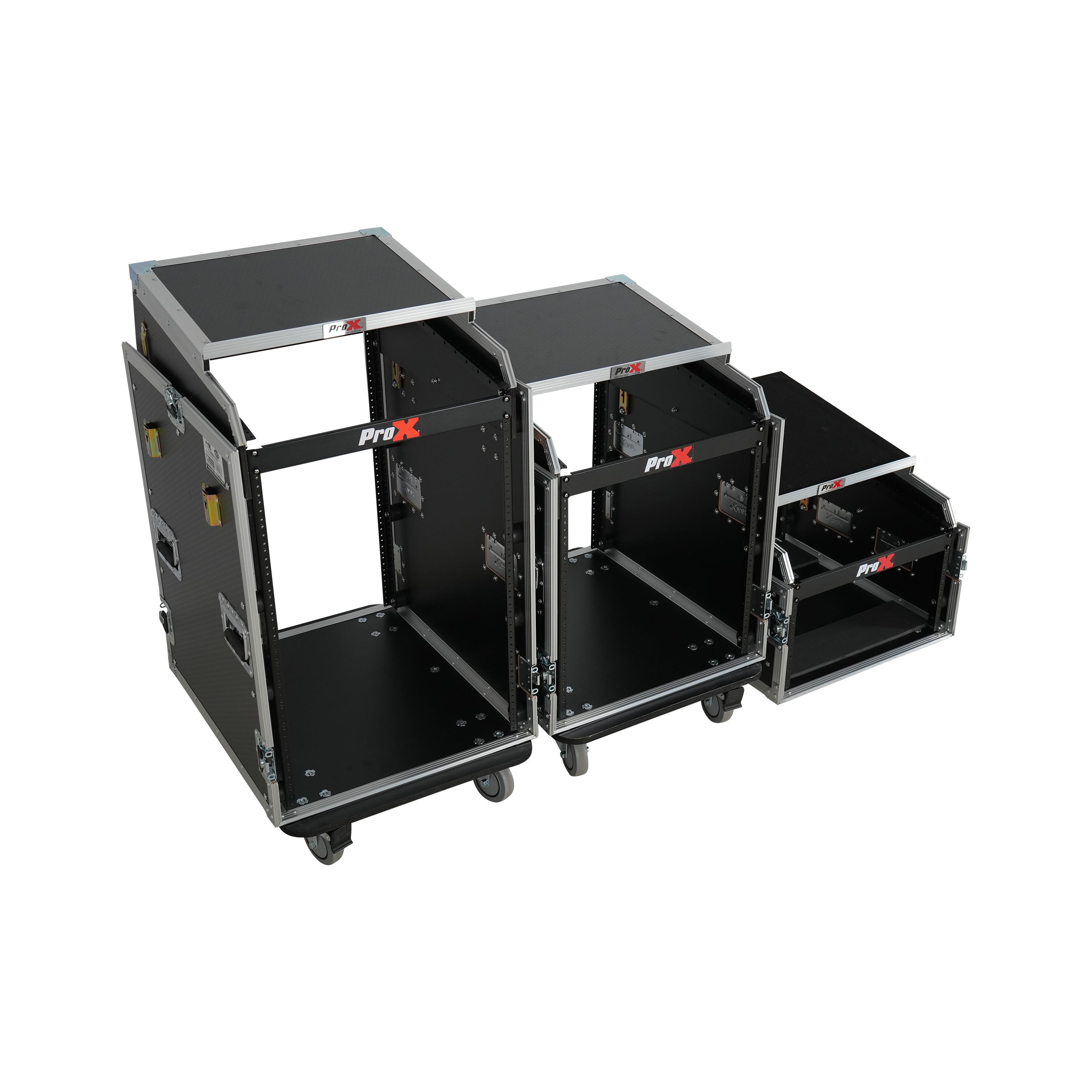 13U Top Mixer 6U Front Rack Combo Flight Case with Removable Sliding Laptop Shelf