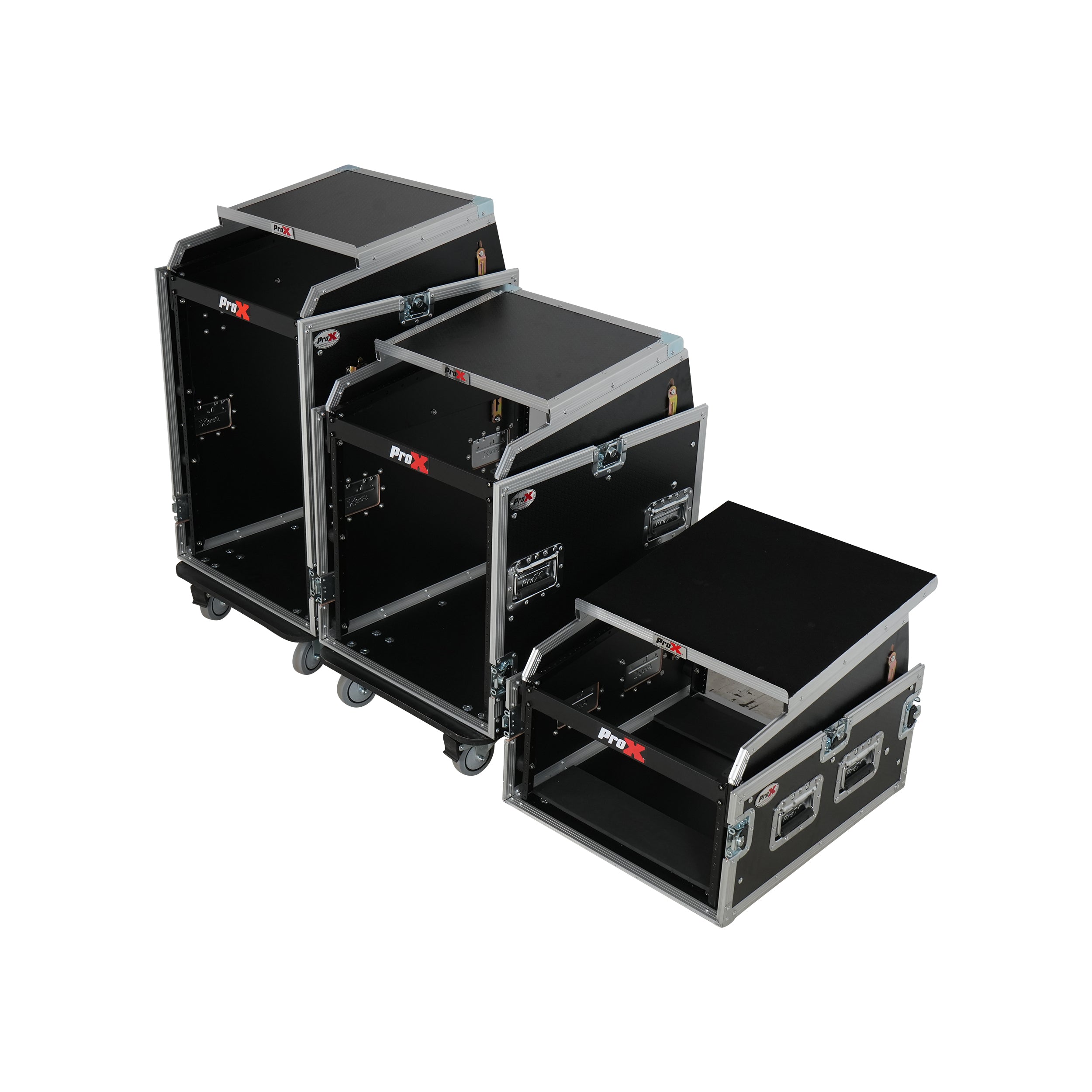 13U Top Mixer 6U Front Rack Combo Flight Case with Removable Sliding Laptop Shelf