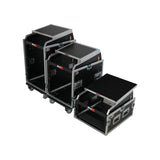 13U Top Mixer Audio Console DJ 12U Front Rack Combo Flight Case W Laptop Shelf and Casters