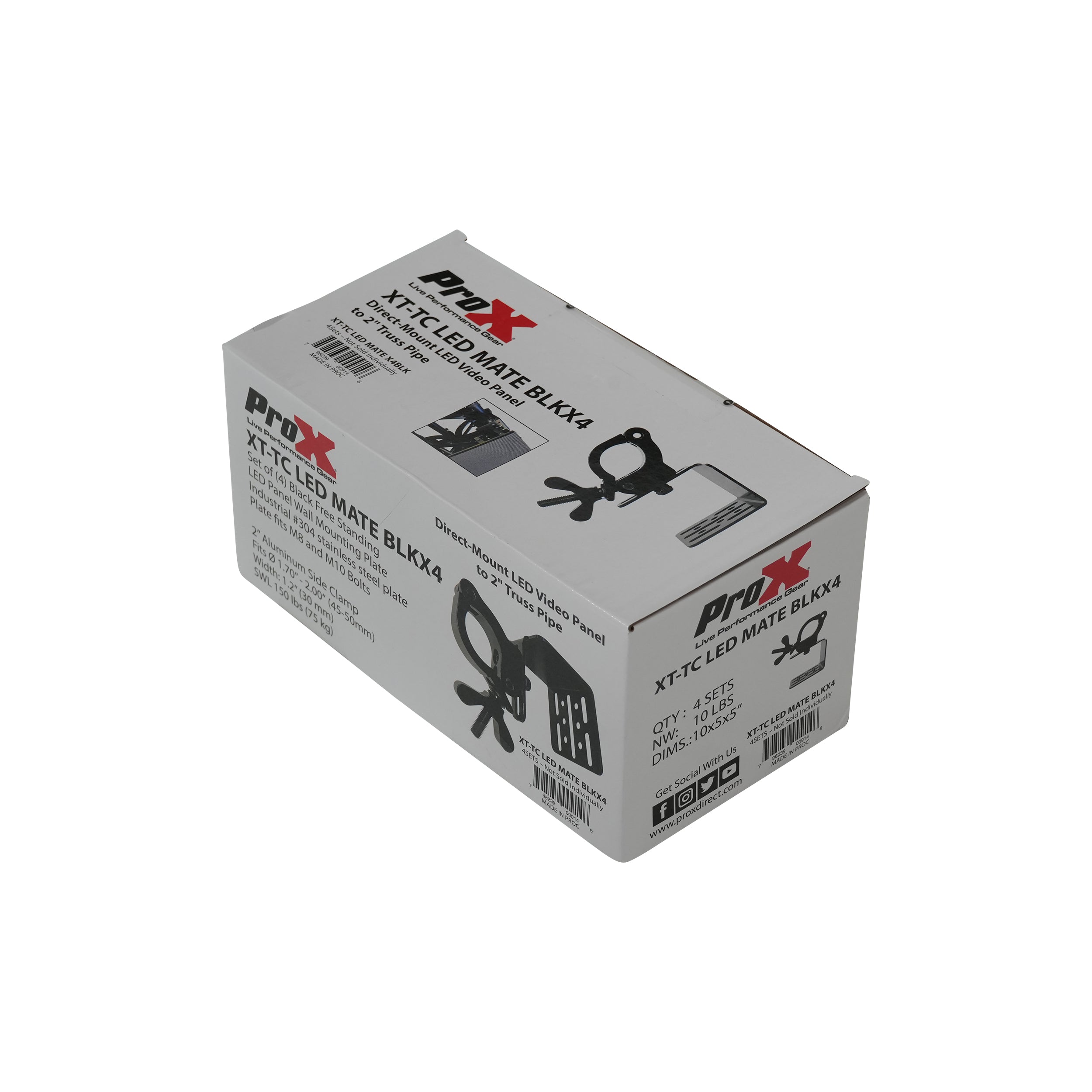 Set of 4 pcs, Direct LED Video panel To 2' Truss Pipe Included Clamp