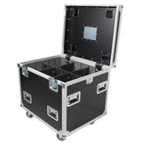 TruckPax Utility ATA Flight Case Truck Storage Road Case with Dividers Tray and 4" in casters – 24"x30"x30" Ext