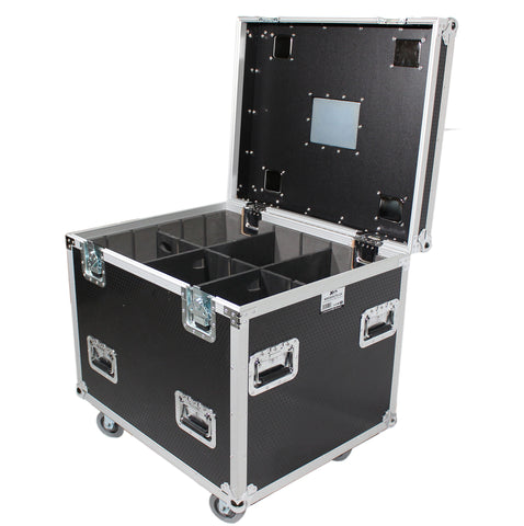 TruckPax Utility ATA Flight Case Truck Storage Road Case with Dividers Tray and 4" in casters – 24"x30"x30" Ext