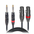 5 Ft. Balanced Dual 1/4" TRS-M to Dual XLR3-F High Performance Audio Cable