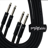 5' Ft. High Performance 1/4” TS Male to Dual 1/4” TS Male Unbalanced Audio Cable