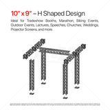 Tradeshow Booth 9.42 W X 9.42 L X 9.20 FT H with H Shape Design in center - K SERIES Light Duty