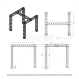 Tradeshow Booth 10.11 W X 9.42 L X 9.20 FT H with H Shape Design in center - 2mm Heavy Duty Truss
