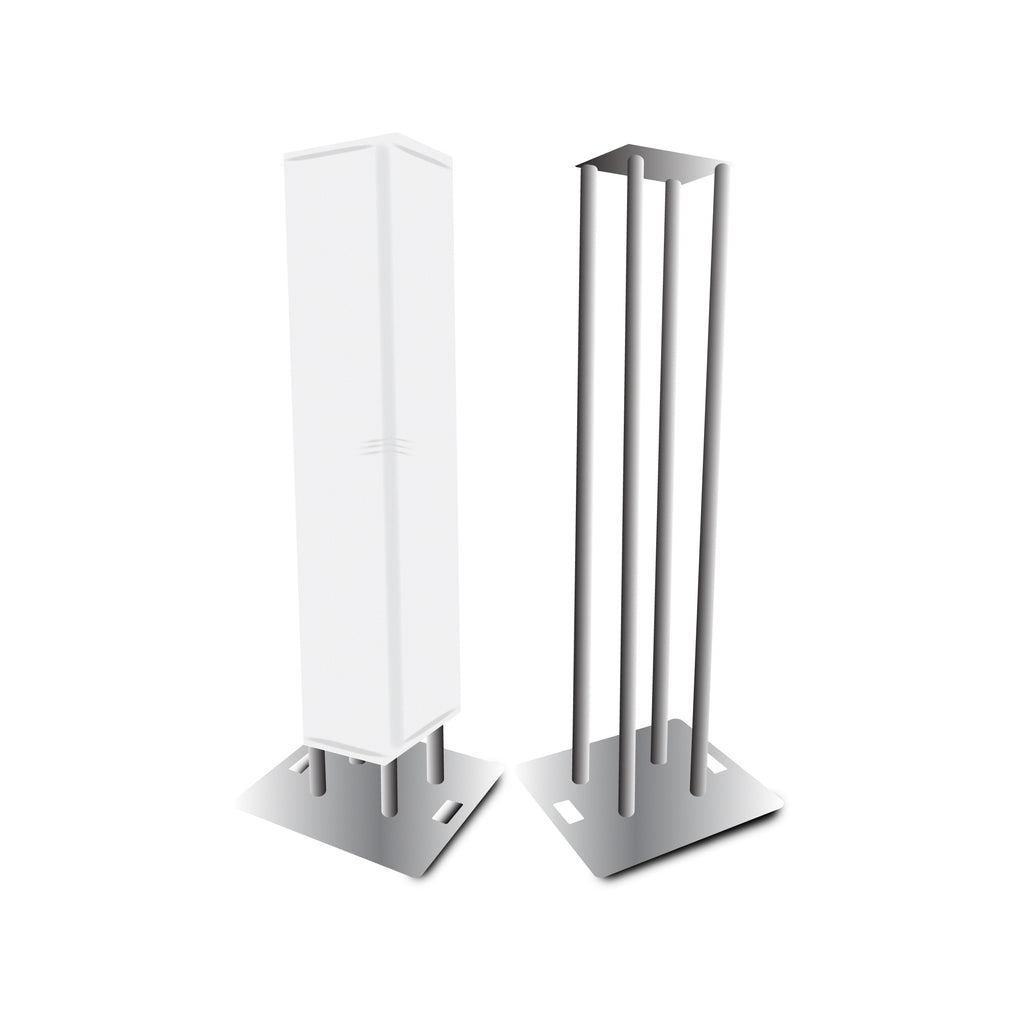 SET OF 2 3.28 FT Totem Package Includes a 12in Top Plate, 24in Base Plate and Four 1M F31 Tubes W-White Scrim Cover