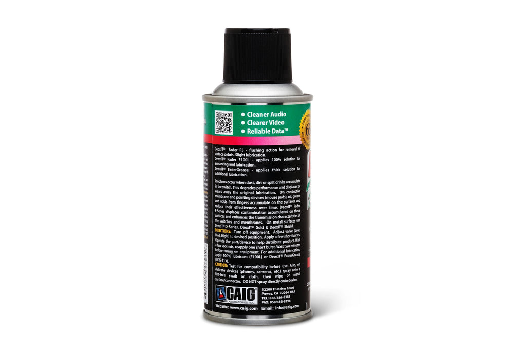 CAIG DeoxIT FaderLube, 5% Spray, 5 oz - Back