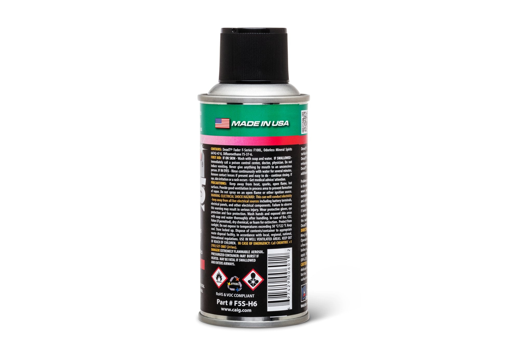 CAIG DeoxIT FaderLube, 5% Spray, 5 oz - Side