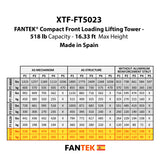 FANTEK Spain Compact Front Loading Lifting Line Array Systems Tower 518 lbs Cap Max Height 16 ft Incl Line Array Adapter