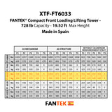 FANTEK Spain Compact Front Loading Lifting Line Array Systems Tower 728 lbs Cap Max Height 19.52ft Incl Line Array Adapter