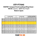 FANTEK Spain Compact Front Loading Lifting Line Array Systems Tower 992 lbs Cap Max Height 22ft Incl Line Array Adapter