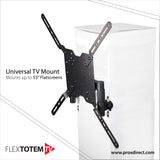 Flex Totem TV - 3ft to 6ft Height Adjustable Totem Stand Incl. TV Mount, Foldable Base Plate and Speaker Stud
