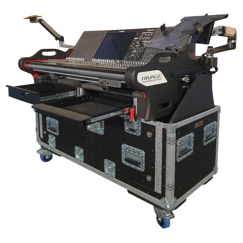 Flip-Ready Easy Detachable Retracting Case With 2U for Yamaha PM3 RIVAGE Console by ZCase Custom Order
