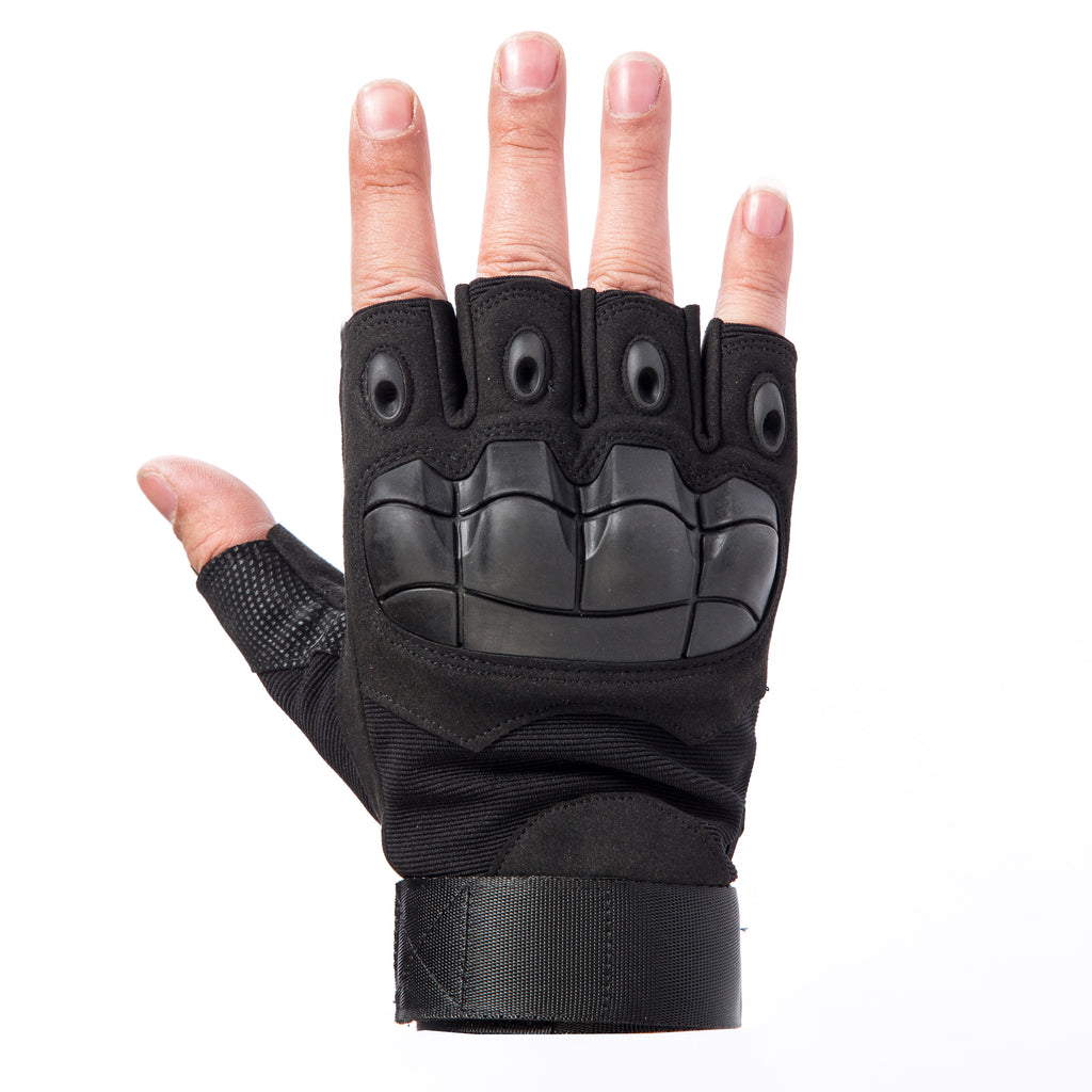 X-GRIPZ Hard Rubber Knuckle Fingerless Gloves - For Truss and Stage Performance