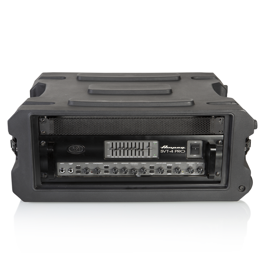 4U, 19" Deep Molded Audio Rack; w/ wheels