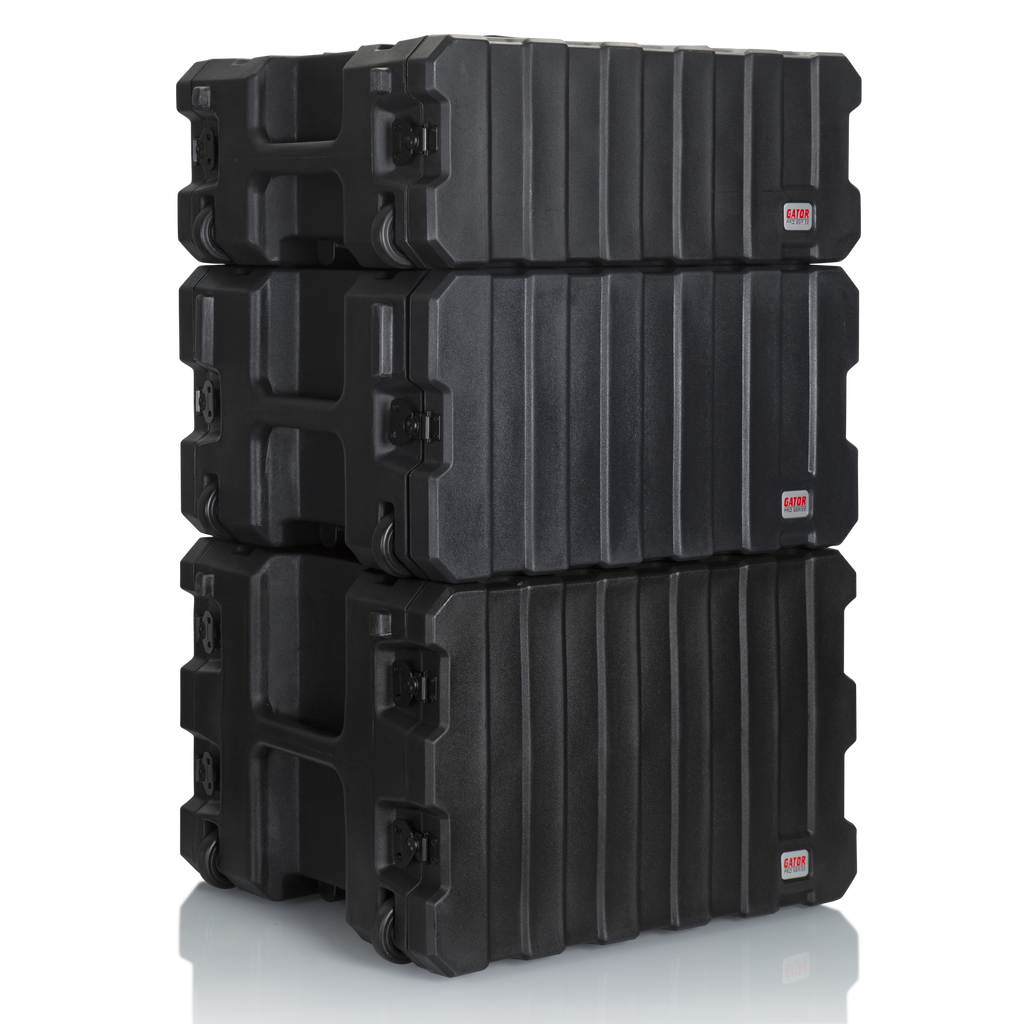 6U, 19" Deep Molded Audio Rack; w/ wheels