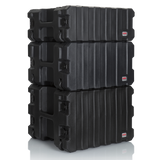 6U, 19" Deep Molded Audio Rack; w/ wheels