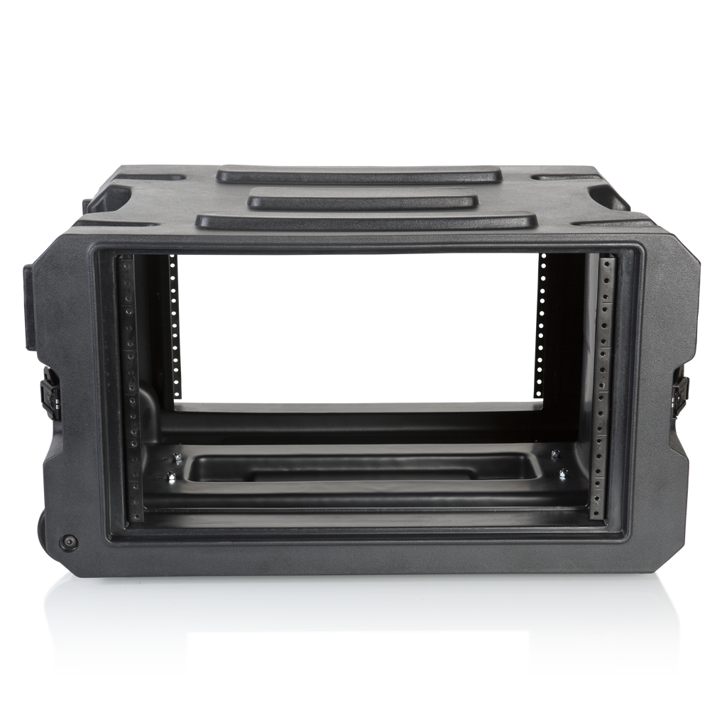 6U, 19" Deep Molded Audio Rack; w/ wheels