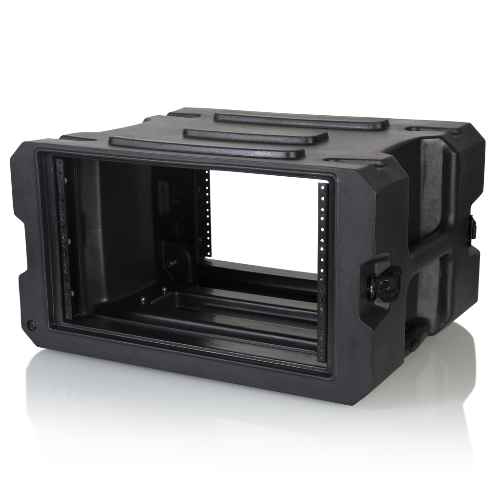 6U, 19" Deep Molded Audio Rack; w/ wheels
