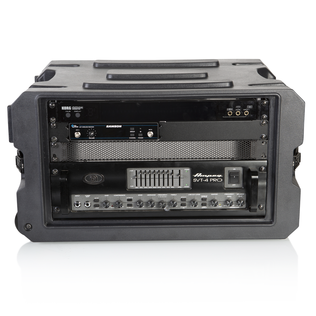 6U, 19" Deep Molded Audio Rack; w/ wheels
